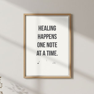 Citaat over muziektherapie. Geestelijk welzijn  Poster