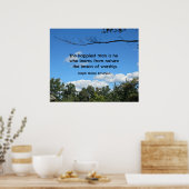 Citaat over natuur door Emerson. Poster (Keuken)