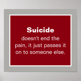 Citaat over preventie van zelfmoord poster