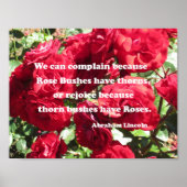 Citaat over rozen van Abraham Lincoln Poster (Voorkant)