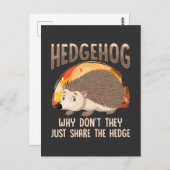 Citaat over schattige egel voor fans van herfst bo briefkaart (Voorkant / Achterkant)