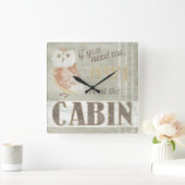 Citaat | Owl in de cabine Vierkante Klok (Huis)