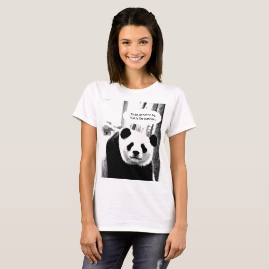 Citaat Panda Beer Aangepaste tekst Oude Vrouwen T-shirt (Voorkant volledig)