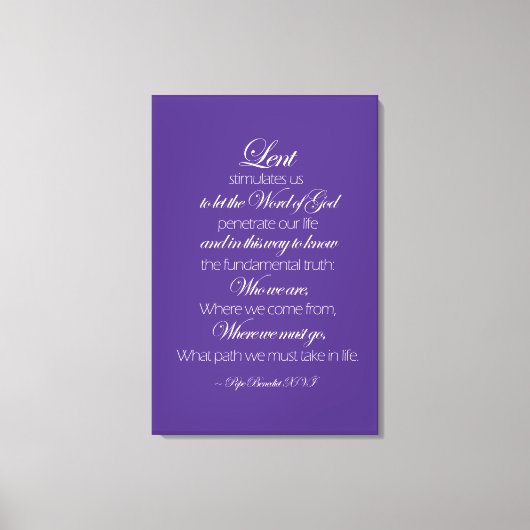 Citaat paus Benedictus XVI Betekenis van lening Canvas Afdruk (Voorkant)