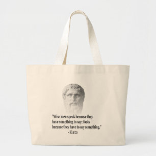 Citaat per Plato Grote Tote Bag