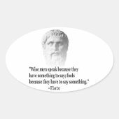 Citaat per Plato Ovale Sticker (Voorkant)