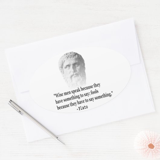 Citaat per Plato Ovale Sticker (Envelop)