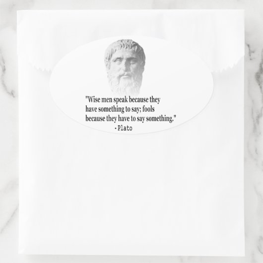 Citaat per Plato Ovale Sticker (Tas)