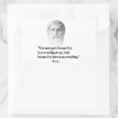 Citaat per Plato Rechthoekige Sticker (Tas)