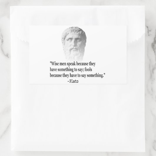Citaat per Plato Rechthoekige Sticker (Tas)