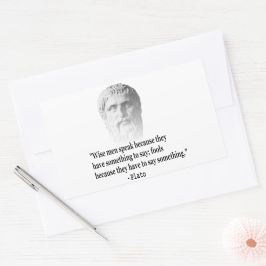 Citaat per Plato Rechthoekige Sticker (Envelop)
