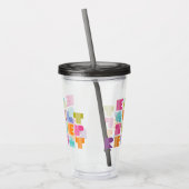 Citaat poka Dot Quilt Block Letters Acryl Drinkbeker (Links)