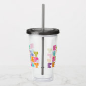 Citaat poka Dot Quilt Block Letters Acryl Drinkbeker (Rechts)