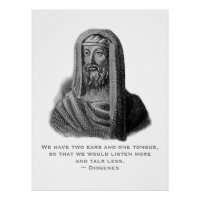 Citaat Portret Griekse filosoof Diogenes Cynicus
