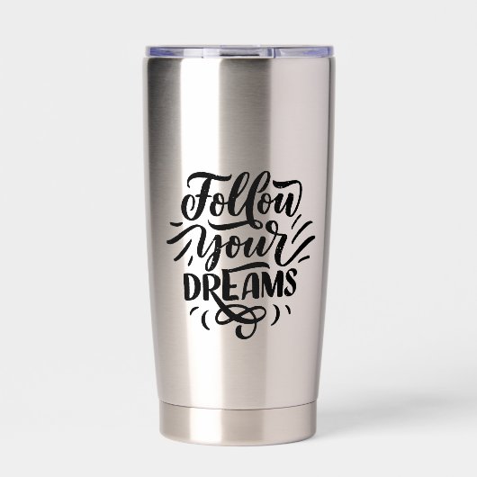 Citaat positieve script typografie tekst waterfles geïsoleerde drinkbeker (Voorkant)