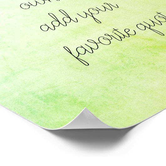 citaat poster creëer uw eigen noodblauwe groen (Hoek)