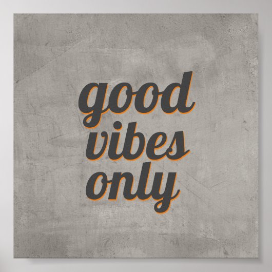 citaat poster goed vibes alleen grijs design (Voorkant)