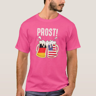 Citaat Prost Beer Mok Duitse Amerikaanse vlag T-shirt