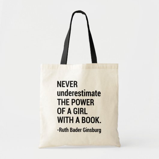 Citaat RBG, onderschat nooit de Macht van een Meis Tote Bag (Voorkant)