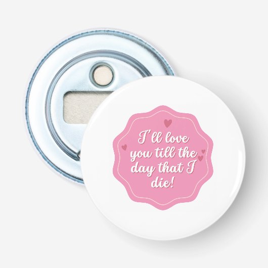 Citaat | Roze | Pastel Button Flesopener (Voorkant)
