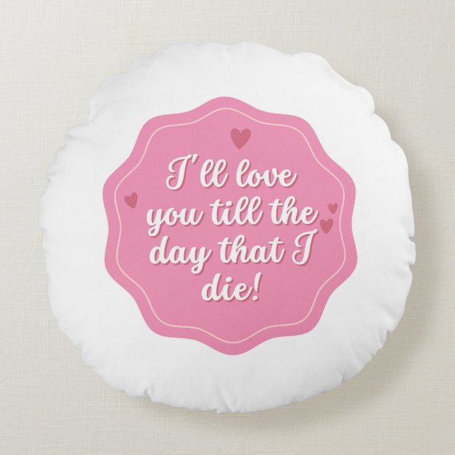 Citaat | Roze | Pastel Rond Kussen (Voorkant)