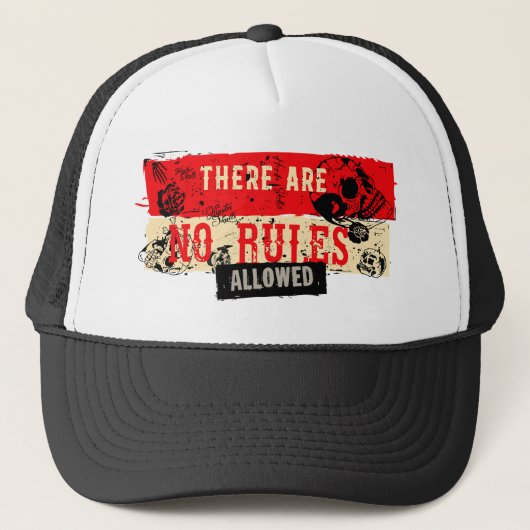 citaat slogan tech de dood crane skulls no rules trucker pet (Voorkant)