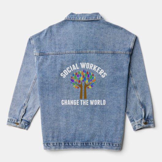Citaat sociaal werk denim jacket (Achterkant)