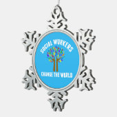 Citaat sociaal werk tin sneeuwvlok ornament (Rechts)