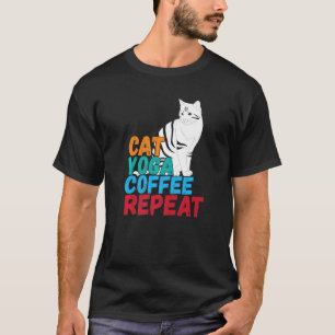 citaat spiritueel Namaste kat yoga koffie herhaal T-shirt