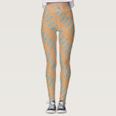 Citaat u slechts Levend tweemaal blauw tekstontwer Leggings (Voorkant)