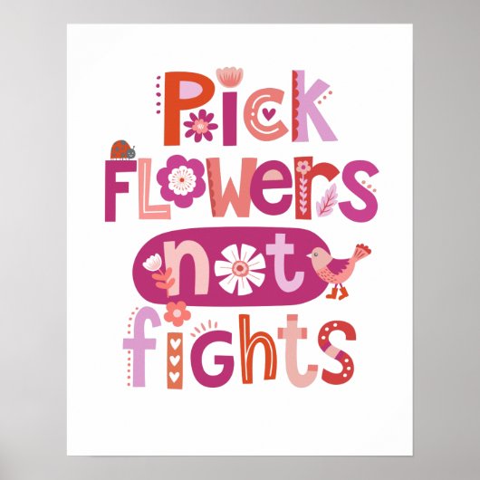 Citaat uit Cute Pink Floral Hand Leted Typography Poster (Voorkant)