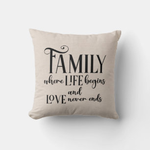 Citaat uit de familie Faux linen Kussen