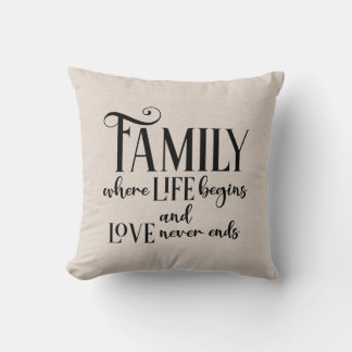 Citaat uit de familie Faux linen Kussen