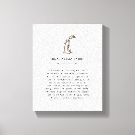Citaat uit de Velveteen Rabbit Canvas Afdruk (Voorkant)