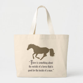 citaat uit een paardensilhouet grote tote bag