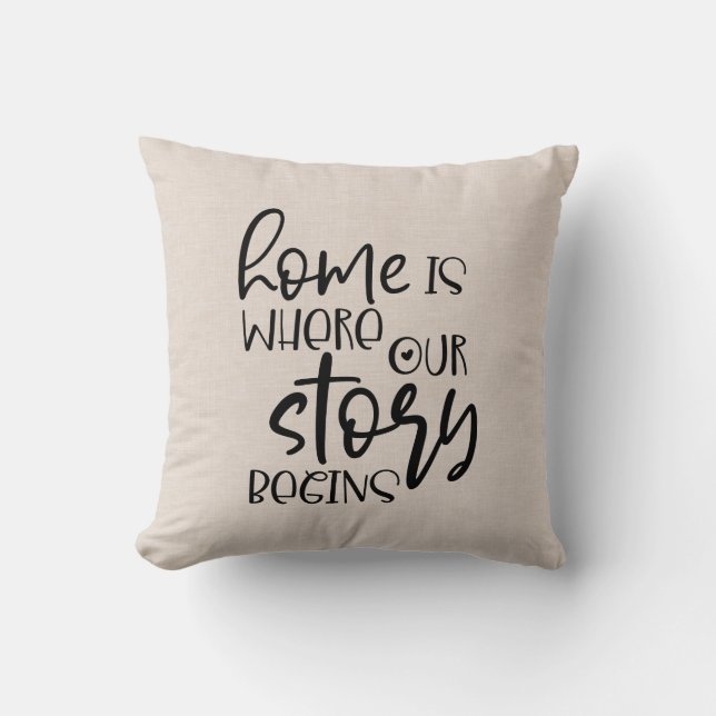Citaat uit Faux linen home Kussen (Voorkant)