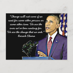 Citaat uit het 44e Amerikaanse President Barack Ob Briefkaart