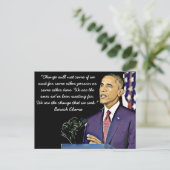 Citaat uit het 44e Amerikaanse President Barack Ob Briefkaart (Staand voorkant)