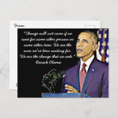 Citaat uit het 44e Amerikaanse President Barack Ob Briefkaart (Voorkant / Achterkant)