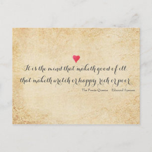 Citaat uit het gedicht Edmund Spenser Briefkaart