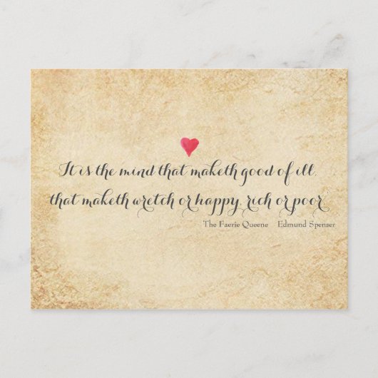 Citaat uit het gedicht Edmund Spenser Briefkaart (Voorkant)