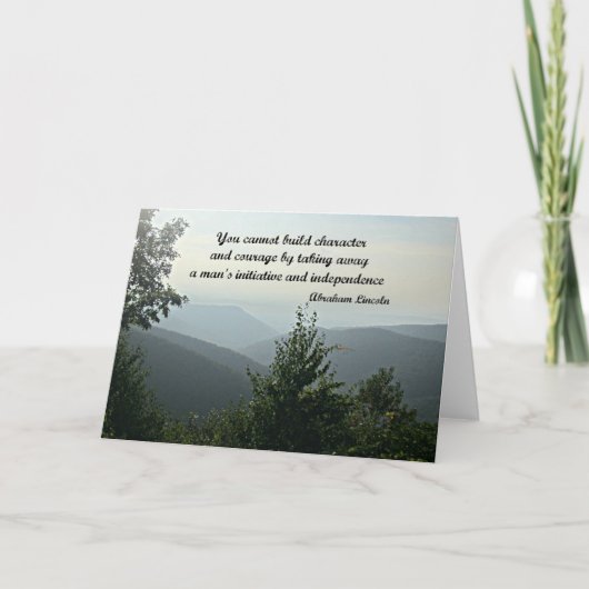 Citaat van Abraham LIncoln: Je kunt niet bouwen Kaart (Voorkant)