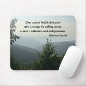 Citaat van Abraham LIncoln: Je kunt niet bouwen Muismat (Met muis)