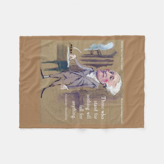 Citaat van Alexander Hamilton "Stand for Iets" Fleece Deken (Voorkant (Horizontaal))