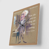 Citaat van Alexander Hamilton "Stand for Iets" Vierkante Klok (Hoek)