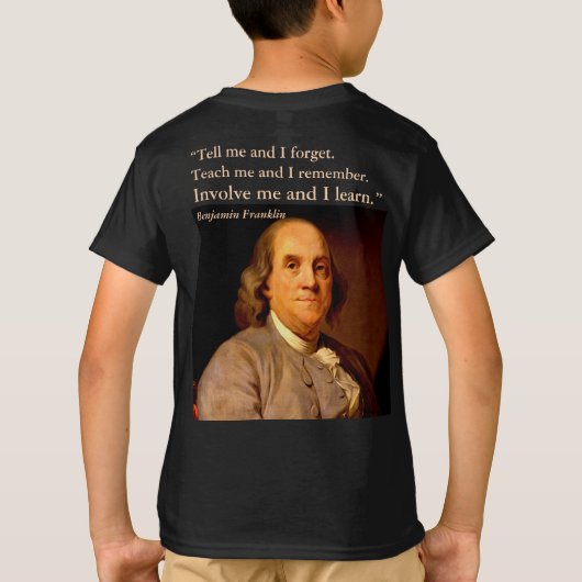 Citaat van Ben Franklin T-shirt (Achterkant)