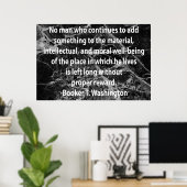 Citaat van Booker T. Washington Poster (Thuiskantoor)