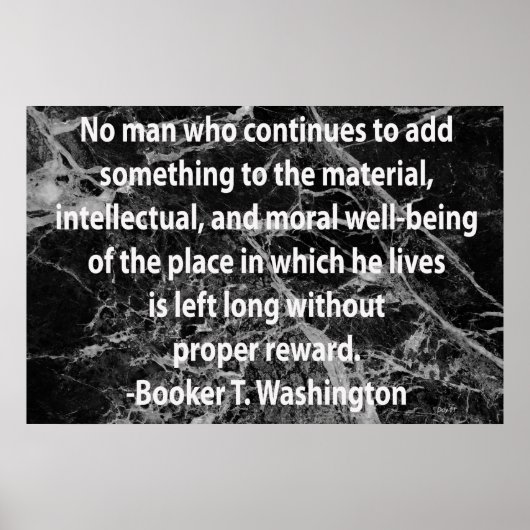 Citaat van Booker T. Washington Poster (Voorkant)