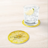 Citaat van citroen ronde kartonnen onderzetter (Insitu)
