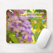 Citaat van de Aanvlieghoogte van de Wisteria Flowe Muismat (Met muis)